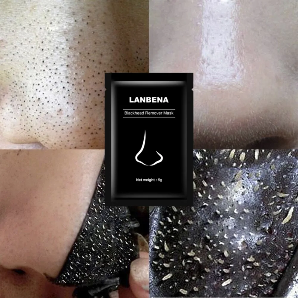 Средство для удаления черных точек LANBENA маска носа лечение акне пилинг черная