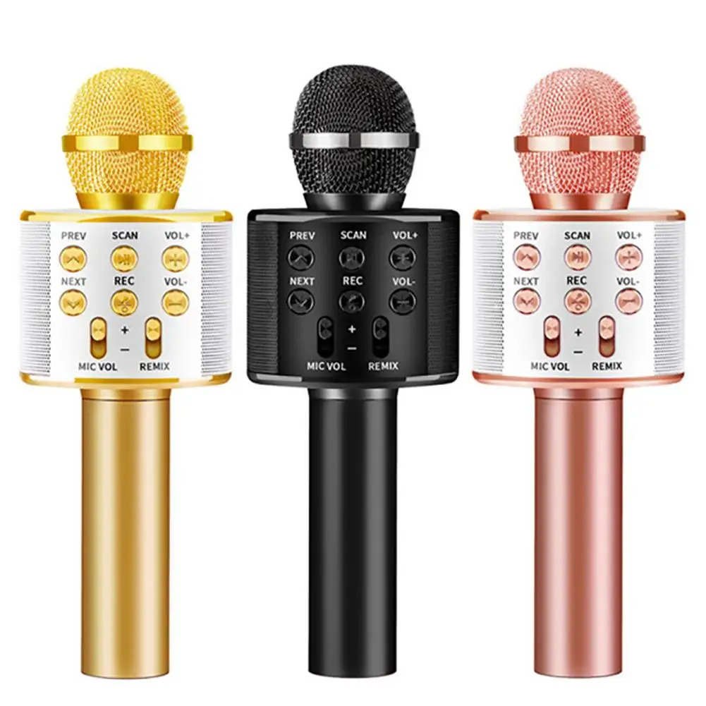 WS858 ручной стерео звук Bluetooth караоке конденсаторный беспроводной микрофон |