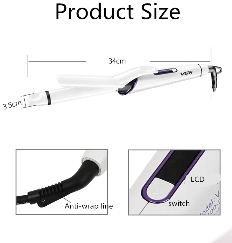 Новые ЖК-бигуди конические щипцы для завивки одной трубки керамическая глазурь