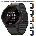 Ремешок для часов 22 мм Quickfit для Garmin Fenix 6 Pro 5 Plus 935 945 S60 S62, ремешок из натуральной кожи + Sliocne, силиконовый браслет для часов