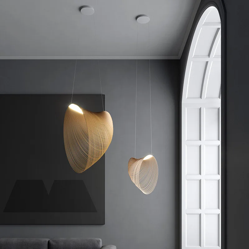 

Postmodern Wooden Decoration Chandelier Bedroom Bird's nest Hanging lights Stairs Dining room Living room LED lighting