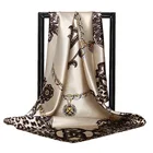 2021 летний головной убор с леопардовым принтом модный платок Новый дизайн 90x90 см шелковый шарф женские солнцезащитные Шали популярная большая бандана