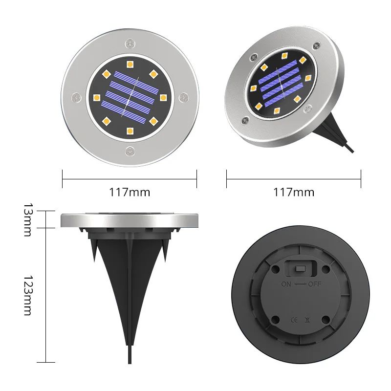 

6/8/16 LED Solar Garden Light Waterproof Solar Ground Lamps Street Landscape Lighting for Pathway Lawn White/Warm/RGB lights
