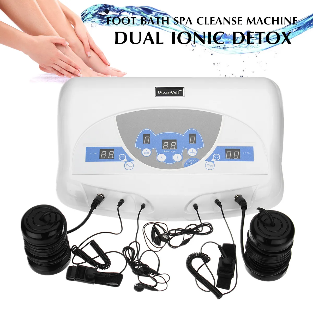 

New Blood Circulation Dual Detox Foot Spa/Ion Foot Detox Spa Bath/Ionic Cleanse Detox Foot Bath Home Massage Machine Relaxation