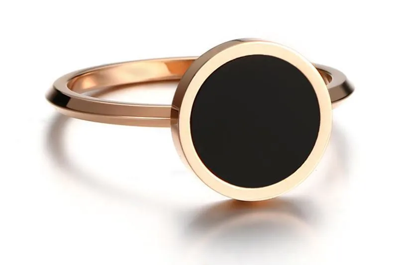 Wedding Ring for Women Minimalist Gold Color Round Acrylic Stone Stainless Steel Rings Jewlery | Украшения и аксессуары