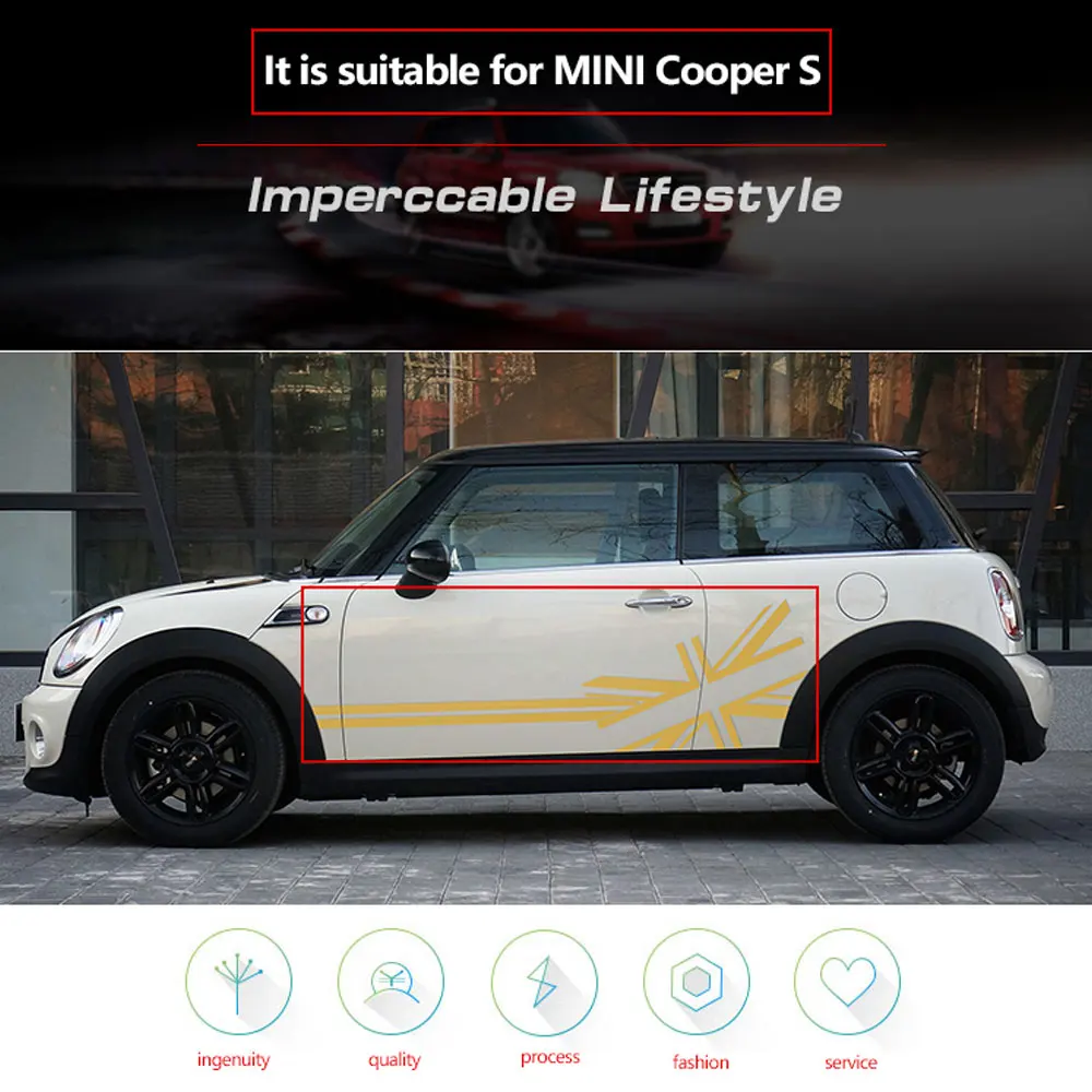 DSYCAR 1 пара автомобильных гонок решетка дверь боковые полосы кузов наклейки