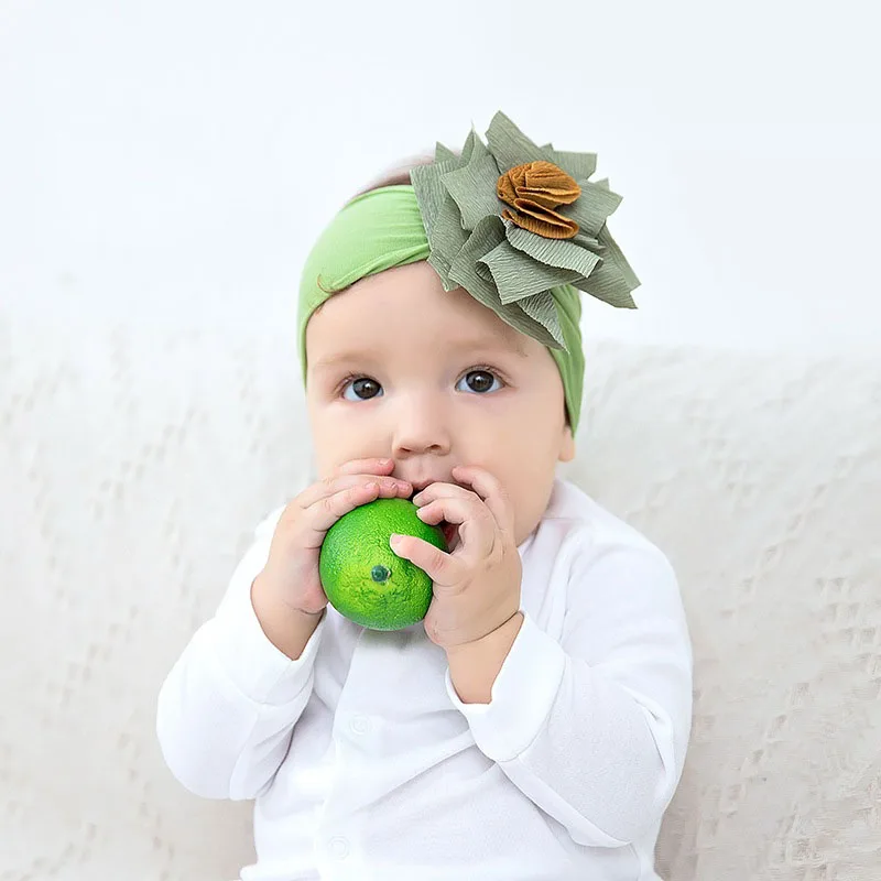 

Children's Hair Accessories Headdress European and American Classic Nylon Flower Hairband Soft And Seamless Baby Headwear