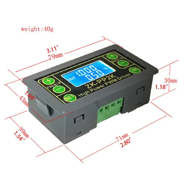 ZK-PP2K PWM DC Motor Speed Controller Frequency Duty Cycle Regulator Adjustable Switch LED Dimmer Digital Pulse Driver 2 Modes |