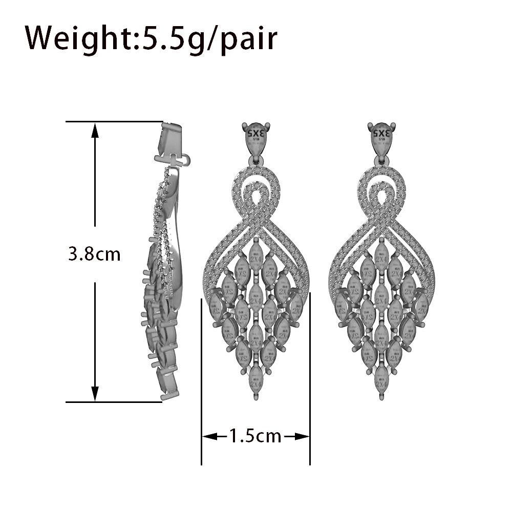 

TIRIM Trendy Colorful Crystal Dangle Earrings for Women Fine Jewelry Accessory Black Plated Cubic Zirconia Earing for Woman Gift