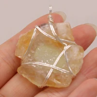 natural stone gem yellow crystal bud citrine pearl pendant handmade crafts diy charm necklace jewelry accessories gift making