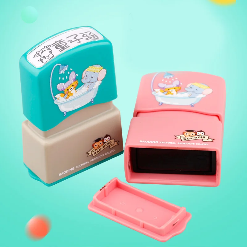 Hot kindergarten name stamp waterproof baby cartoon clothes seal name stickers clothing seal baby school day holiday gifts