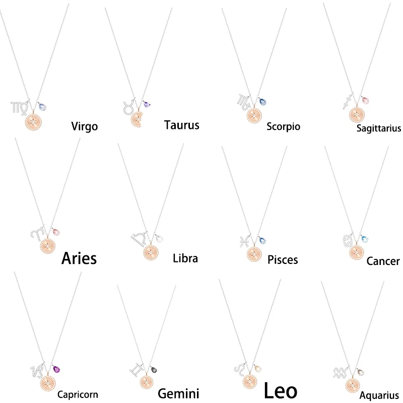 

Fashion women's jewelry Twelve constellations series jewelry set, women's earrings, necklaces and bracelets, fashion accessories