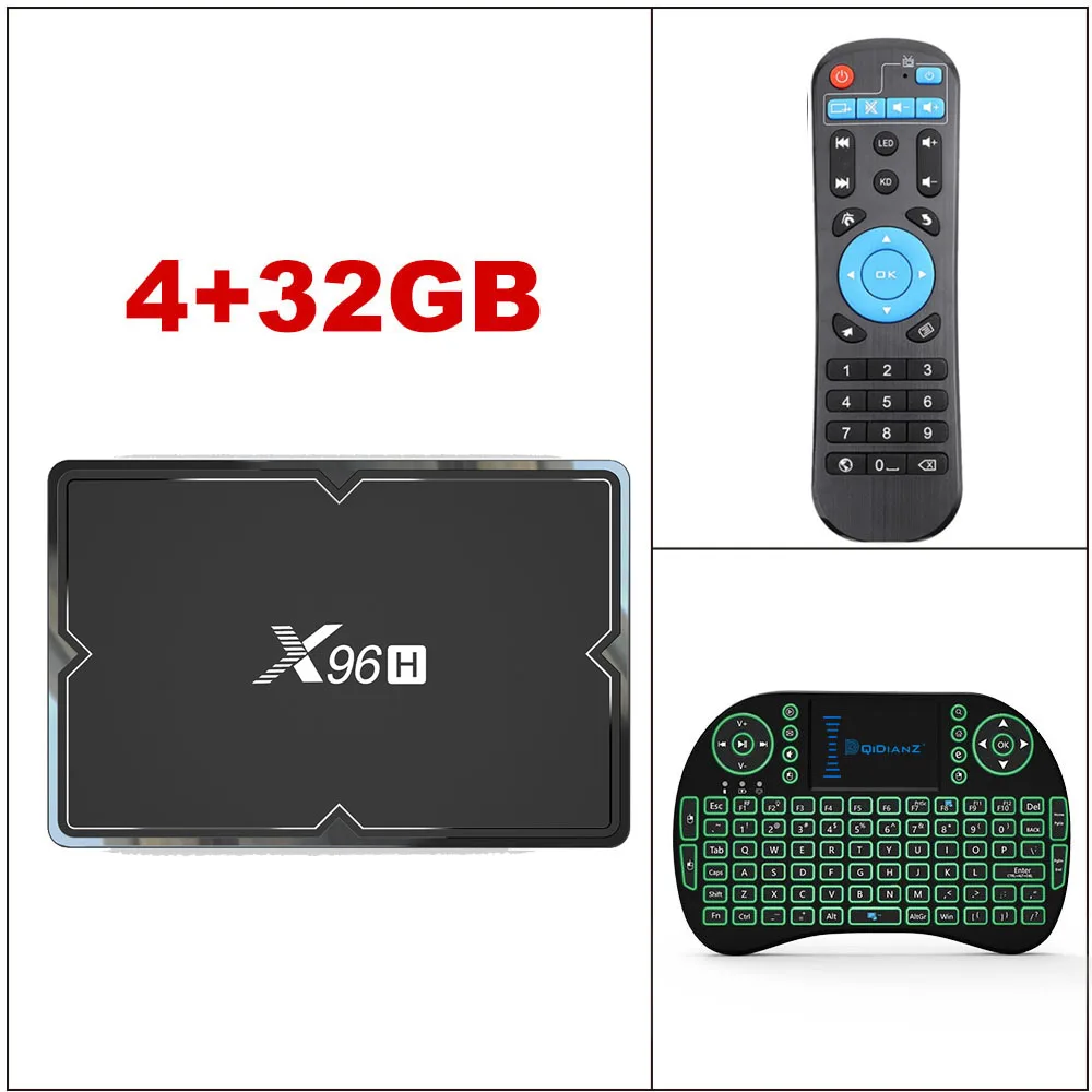 X96H Android 9,0 2 ГБ 4 ГБ+ 16 ГБ 32 ГБ 64 Гб Смарт ТВ приставка Bluetooth 4,1 ТВ приставка WiFi 2,4G/5G Netflix Youtube медиаплеер - Цвет: X96H-4-32-I8