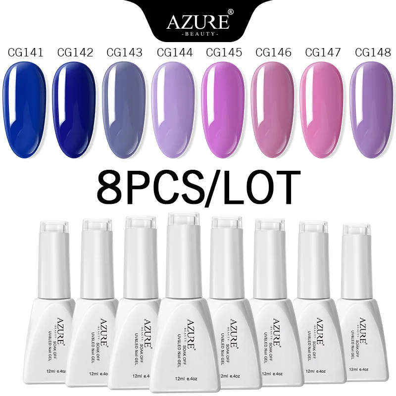 Azure beauty 5 шт./лот Гель-лак замачиваемый Полупостоянный светодиодный гель для ногтей наборы лаков для ногтей салонный гель для ногтей Французский стиль гель - Цвет: 8PCS