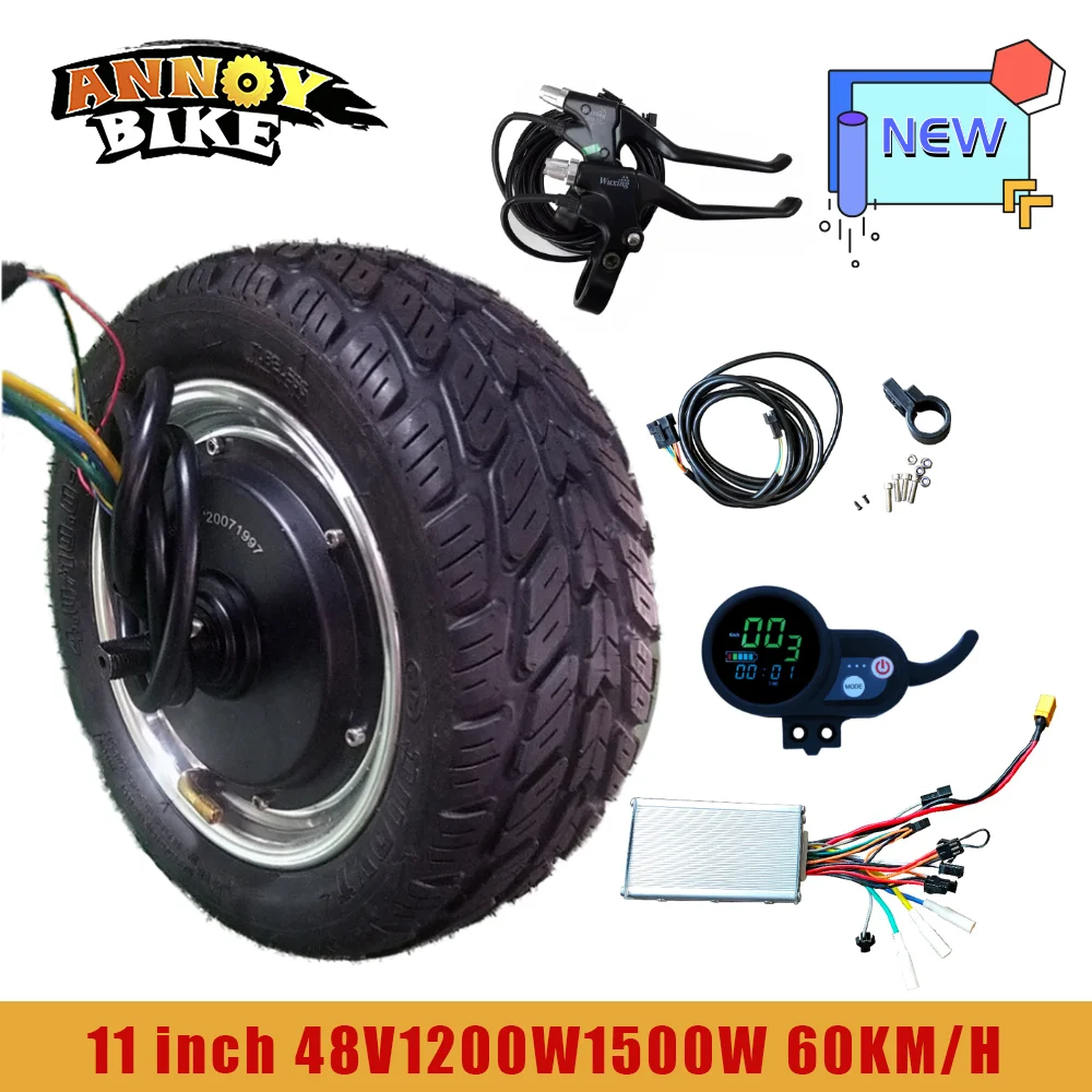

11 inch 48V 1200W1500W Hub Motor Kit 60km/h 4.0/10.0-6.5 Gearless Motor High Speed Motorcycle Engine Brushless Bicicleta