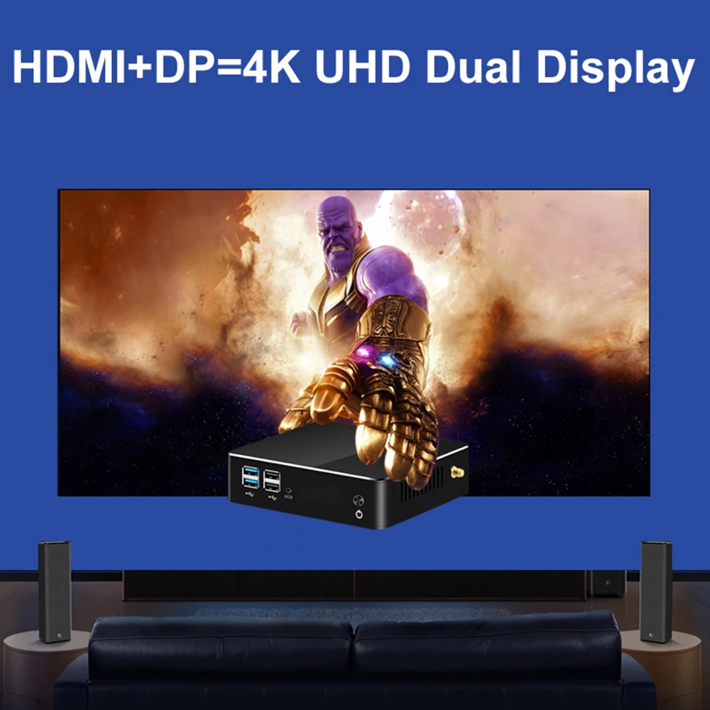 XCY мини-ПК 8-й процессор Intel Core i5 8265U DDR4 RAM DP HDMI M.2 SSD Win 10 Linux 4K UHD HTPC Настольный неттоп