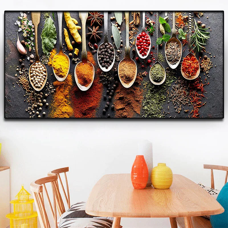 Kitchen Spices Poster Painting Modern Food Printed on Canvas Wall Art Picture Cuadros for Home Restaurant Posters Decor | Дом и сад