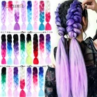 AOSIWIG розовые синие синтетические плетеные волосы 24 дюйма 100 г, плетеные волосы, африканские плетеные волосы, стиль кроше, наращивание волос