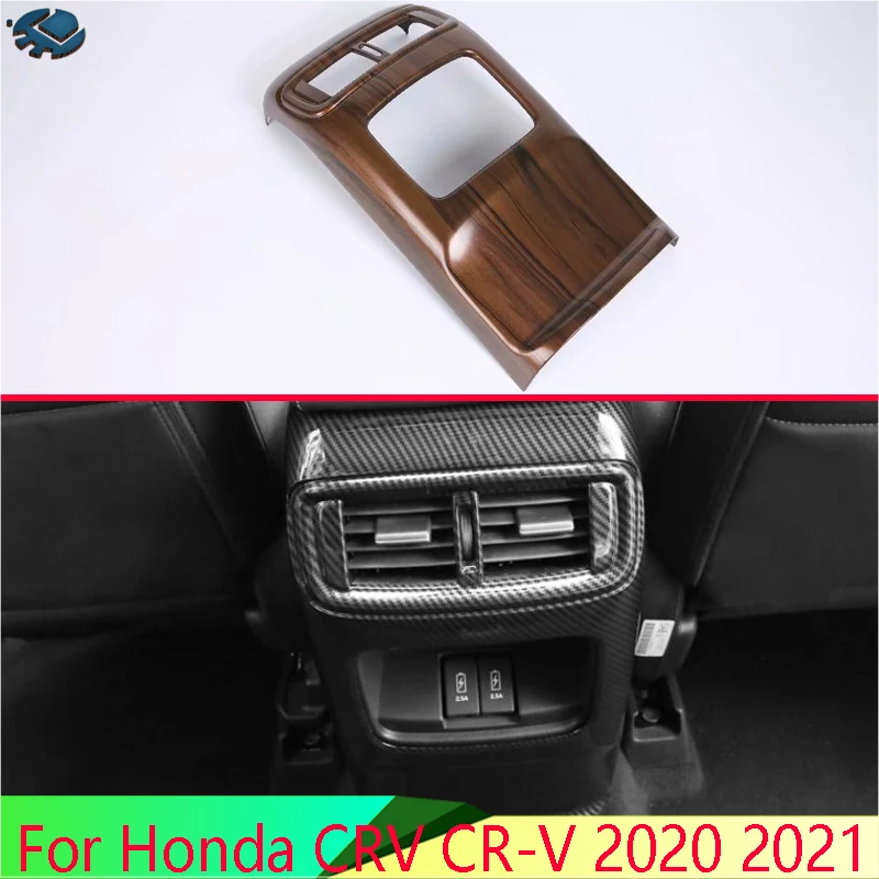 

For Honda CRV CR-V 2020 2021 Car Accessories ABS Plastic Chrome Plated Armrest Box Rear Air Vent Frame Trim Cover