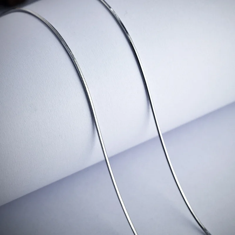 Настоящее чистое серебро 925 пробы восьмиугольная цепочка под змею короткое