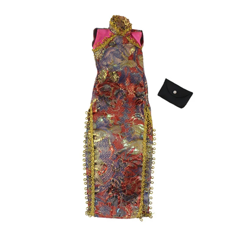 Красочное китайское Ципао платье для куклы Барби одежда вечернее кукол наряды