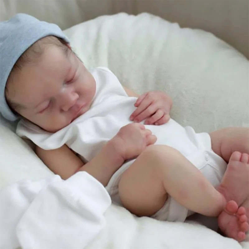 

55CM Reborn Baby Doll Lifelike Silicone Bath Toys For Girls Boys Sleeping Boy Doll For Newborn Kids Christmas Gift 22 Inch