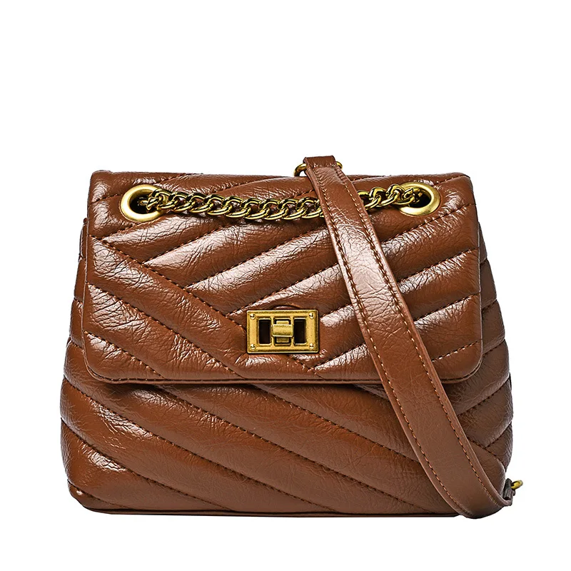 

Vintage Gold Chain Women Crossbody Bags 2021 New Luxury Design Ladies Messenger Bags Casual Totes Female Purses High Qualiy