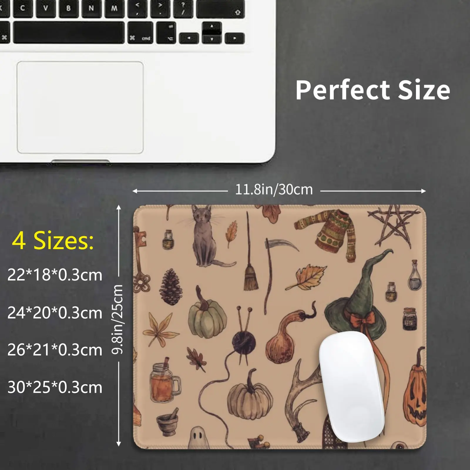 

Удобный коричневый коврик для мыши Crone в рустикальном стиле, сделай сам, печать ведьмы, Хэллоуин, волшебный коттедж, Cottagecore, готический Crone Magick