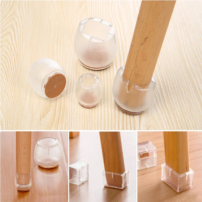 

8Pcs Table Chair Leg Mat Silicone Non-Slip Table Chair Leg Caps Foot Protection Bottom Cover Pads Wood Floor Protectors