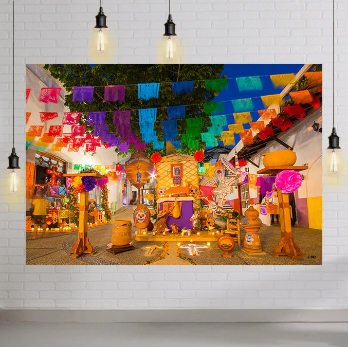 

День мертвых фонов фестиваль фотографии Мексиканская улица декорации фоны для День мертвых фото стенд реквизит