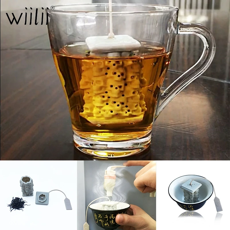 Кости Череп силиконовый заварочный ситечко для чая многоразовый фильтр диффузор