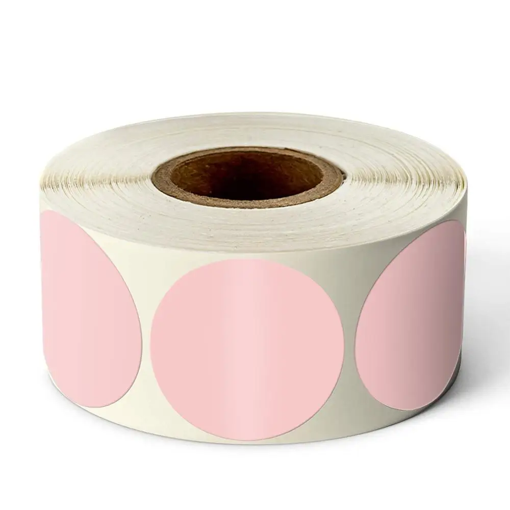 Chroma-etiquetas adhesivas de 1 pulgada para ni&ntilde;os, etiquetas adhesivas de colores, 500/rollo, para decoraci&oacute;n de juguetes, para profesores-5