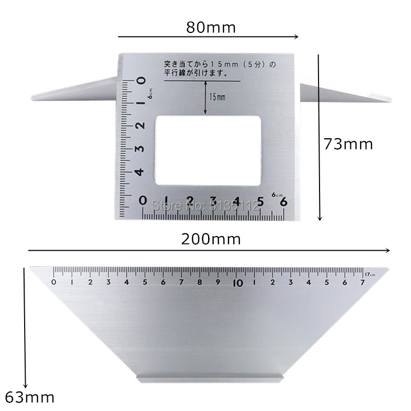 Алюминий сплав Пластик квадратный угловой измерительный прибор 45 градусов 90