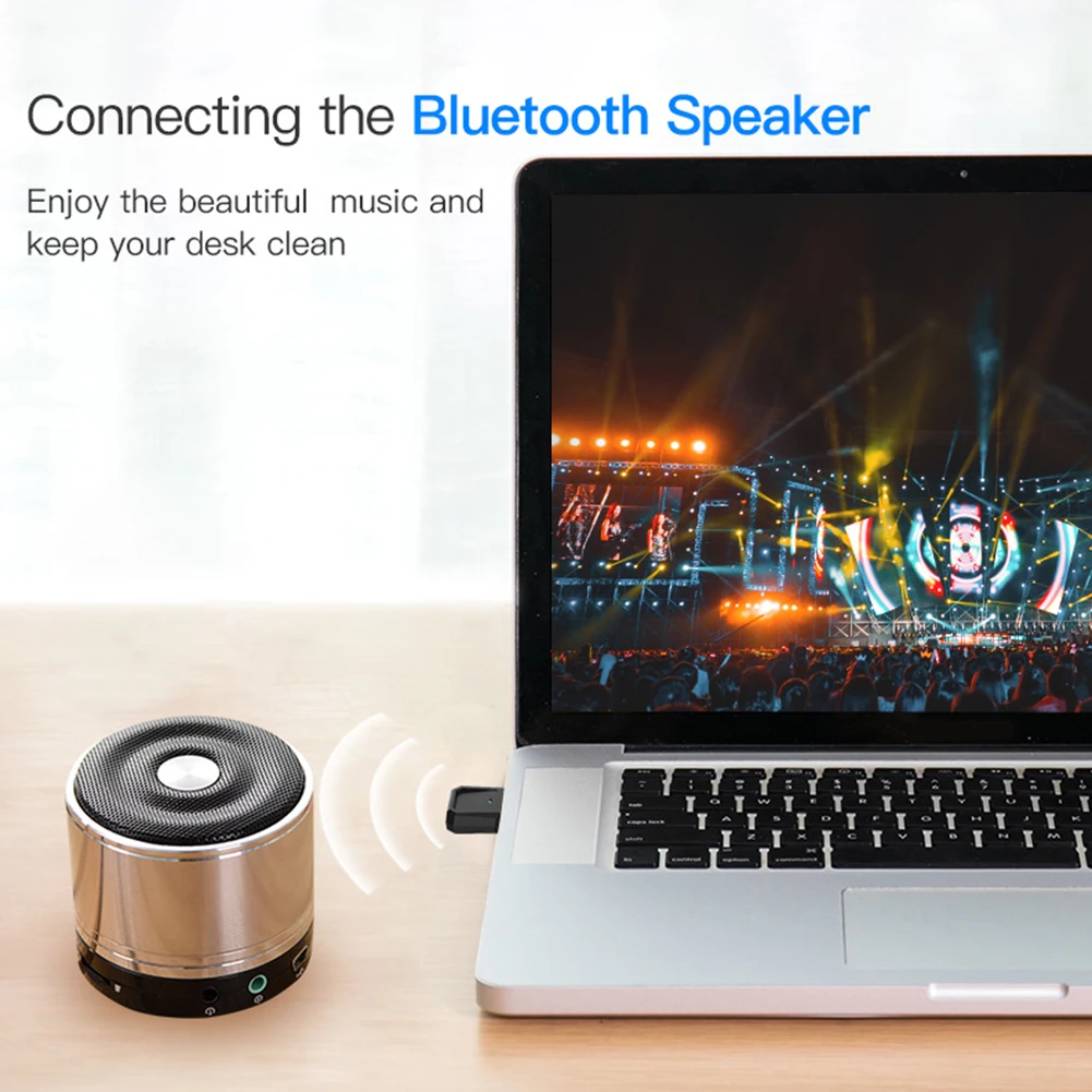 

5.0 3Mbps Tablet Speaker For Desktop Keyboard Home Laptops PC Headsets Computer Transmitter Office Bluetooth USB Adapter Printer