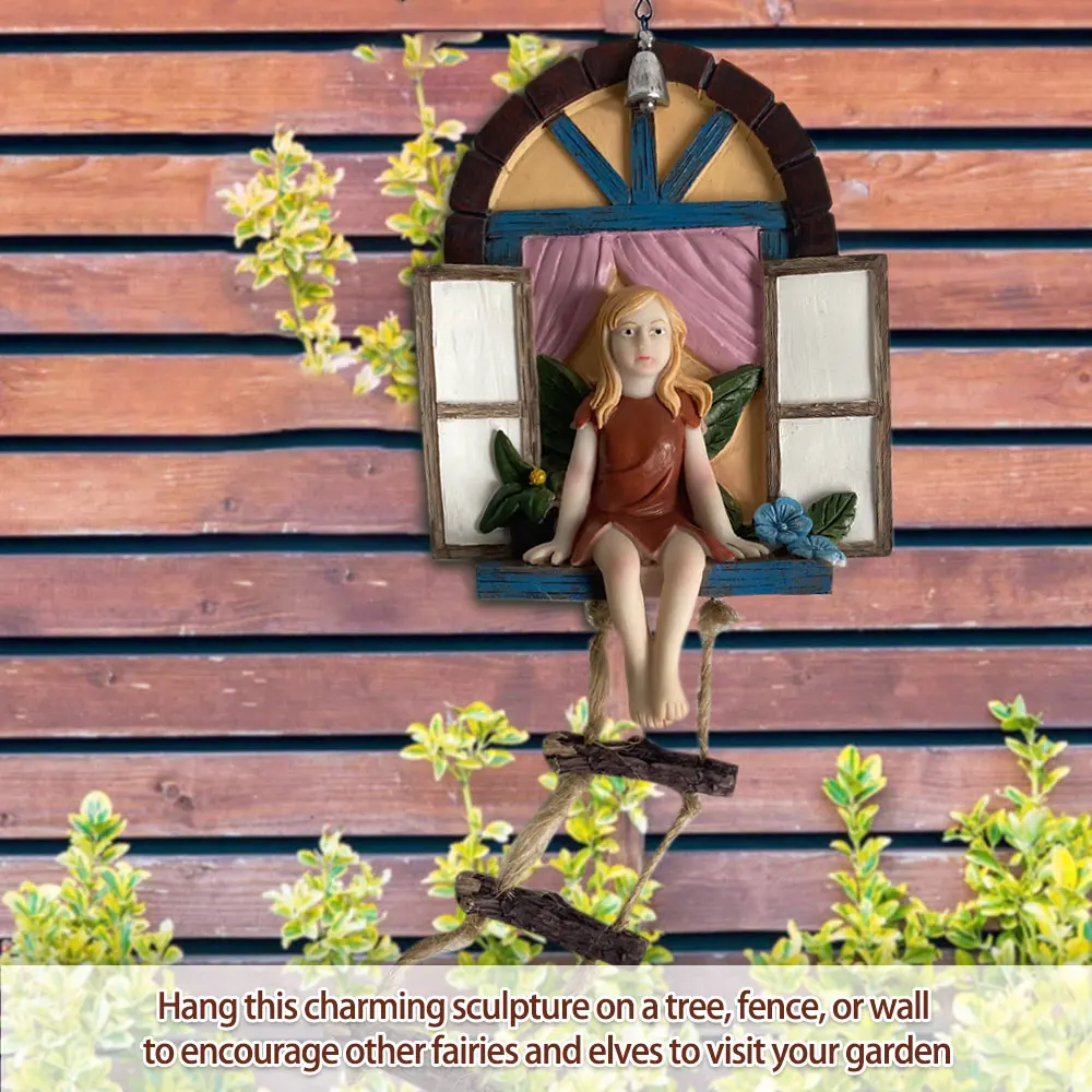 Сказочный домик подвеска на окно из смолы сидящая сказочная лестница искусство