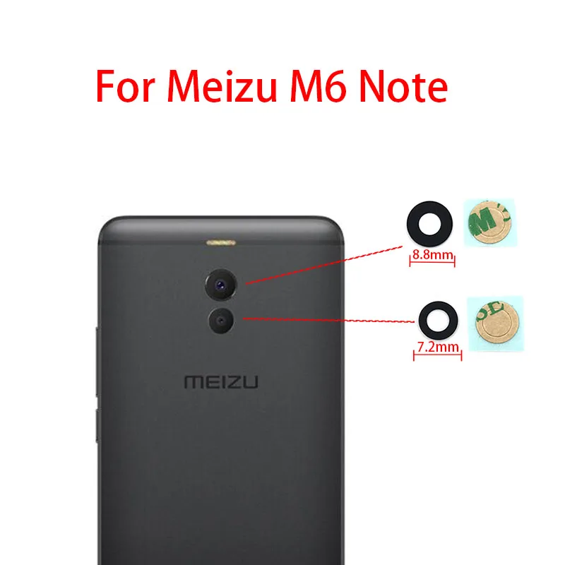 M6 Note 2 шт./лот, задняя Камера Стекло объектив для Meizu M2 M3 M3s MX4 MX5 Meizu Pro 6 Plus M6 M6S M6T фотоаппаратов моментальной печати 7S 16TH V8 Примечание - Цвет: M6 Note