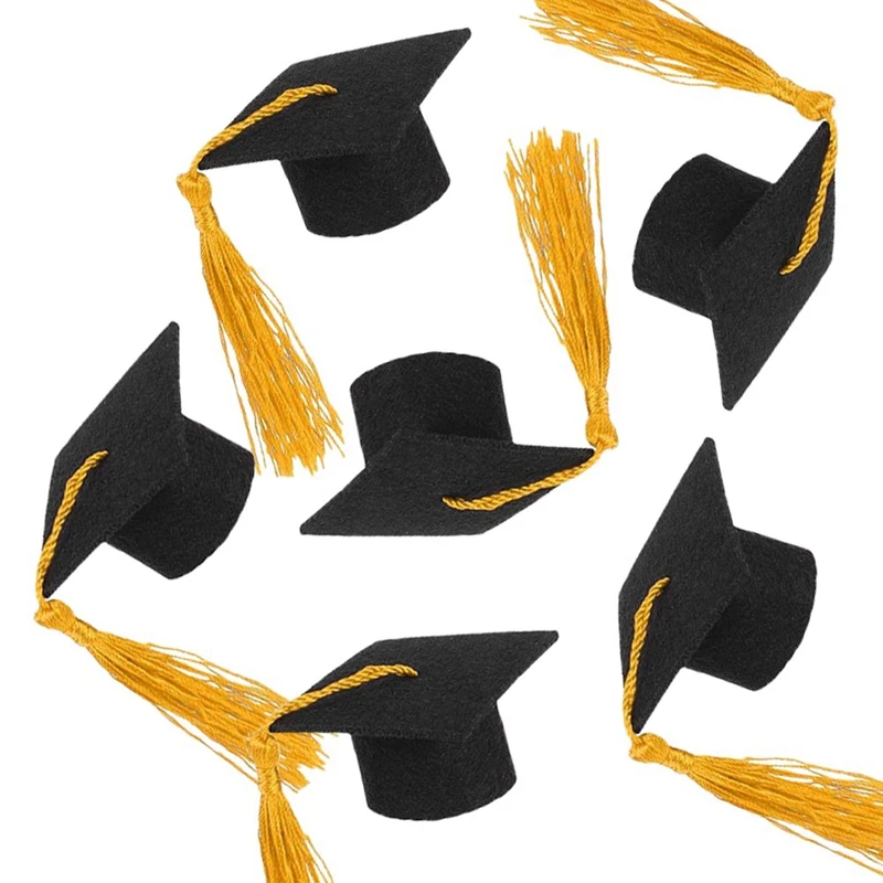 15 шт. новогодний винный подарок мини-докторская шляпа с кисточками винные