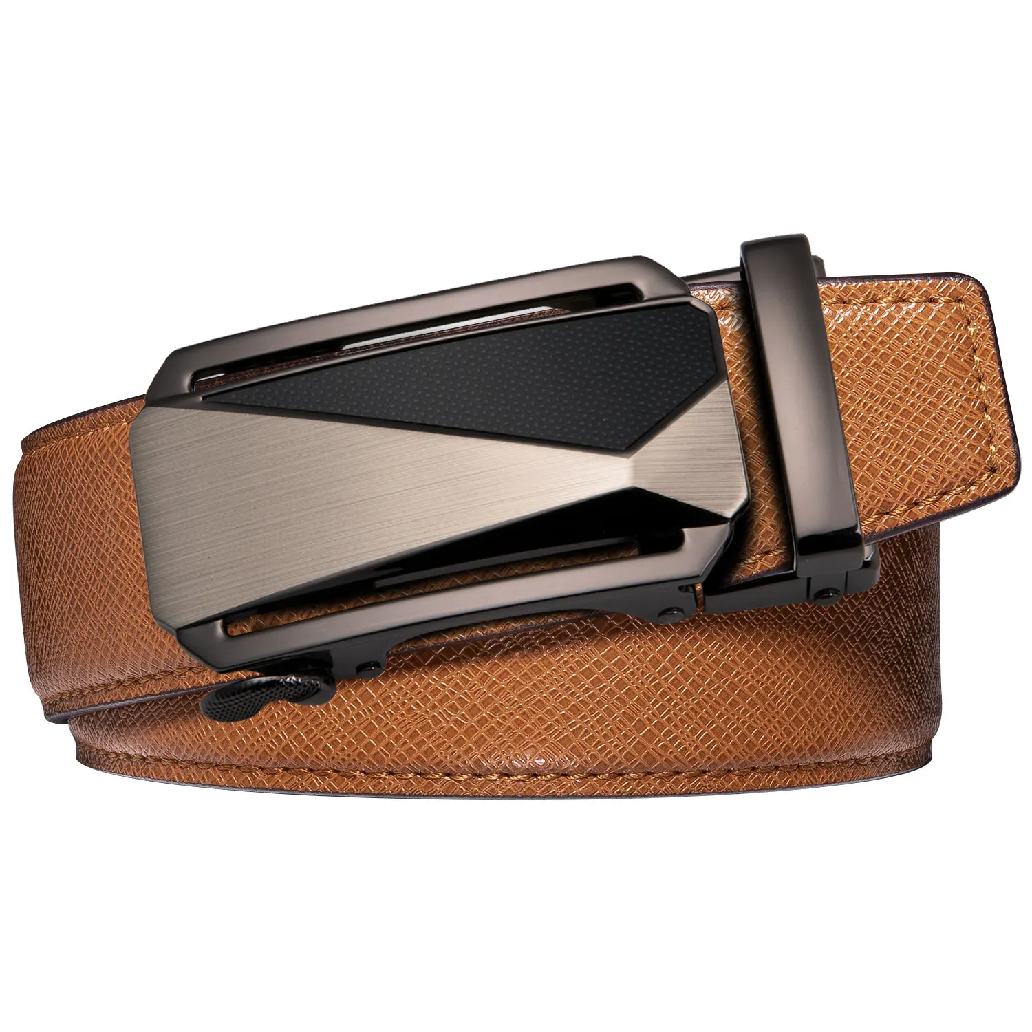 Мужской ремень из натуральной воловьей кожи Hi Tie желтой коровьей автоматический