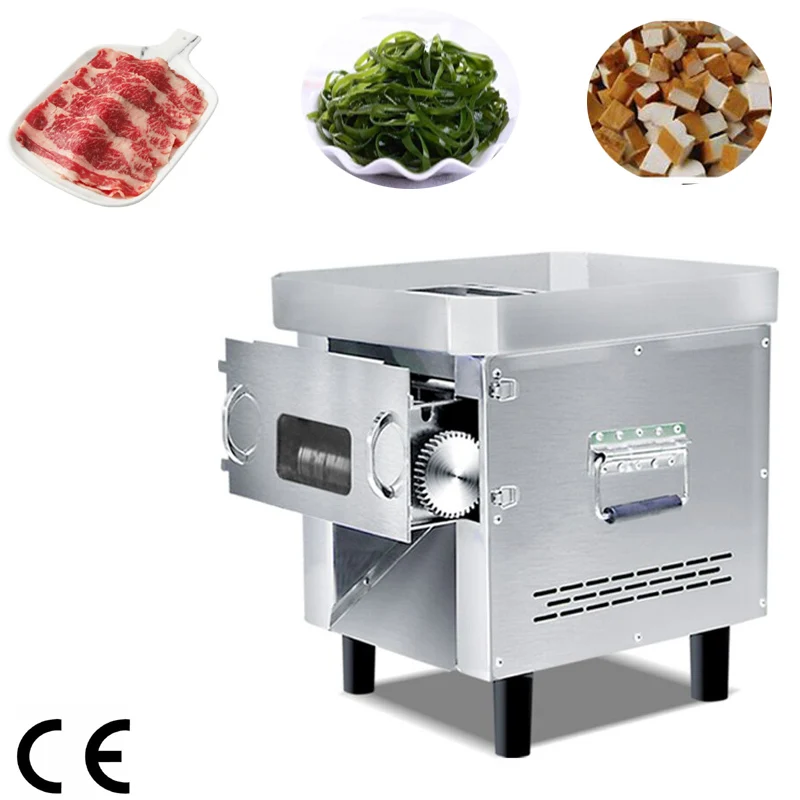 

High efficiency 120kg/h commercial electric meat slicing machine, fresh beef pork meat slicer dicer machine