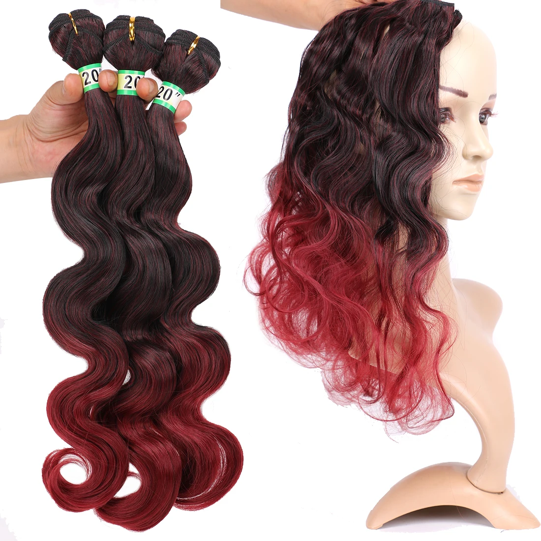 

100 Gram One Picece Brazilian Body Wave Hair Bundles 100% High Temperature Synthetic Hair Extensions for Africa American Women
