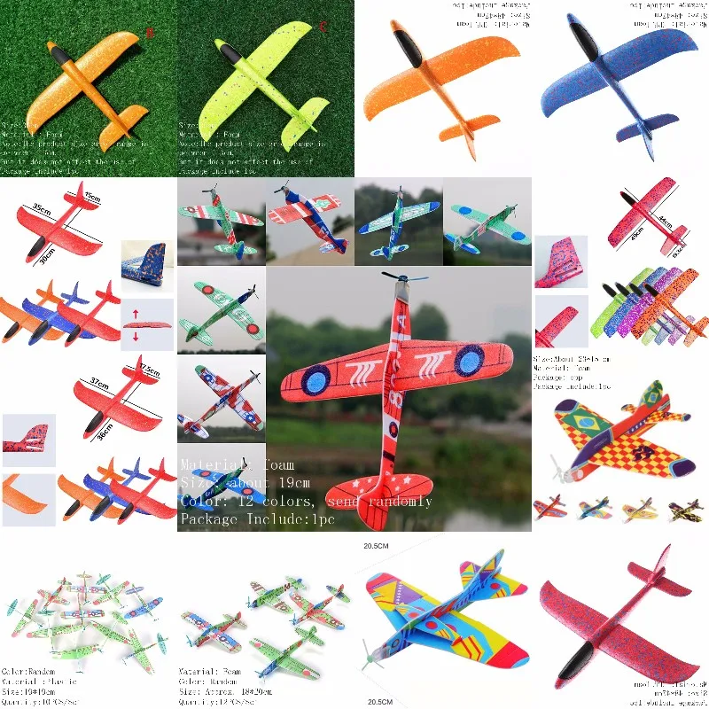 

16 видов стилей EVA самолета из вспененного Пластик ручной Старт метательный инерциальная пена самолет модели игрушки для улицы