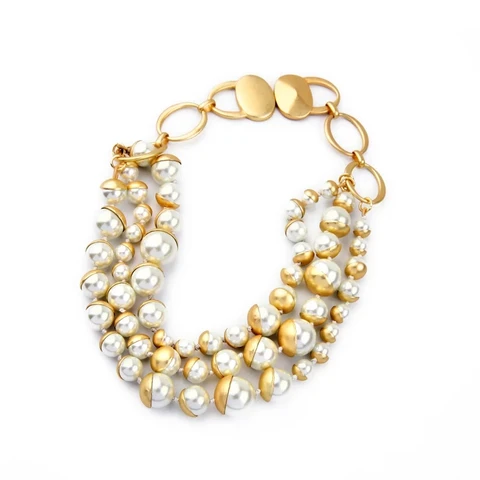 Женское Ожерелье-чокер с жемчужинами, 3 ряда
