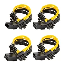 4PCS CPU 8 Pin Female to Dual PCIe 2X 8 Pin (6+2) Male Power Adapter Splitter Cable For GPU Graphics Card BTC Miner 20cm 18AWG