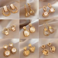 rhinestone metal dangle earrings for women style jewelry personality vintage simple earrings