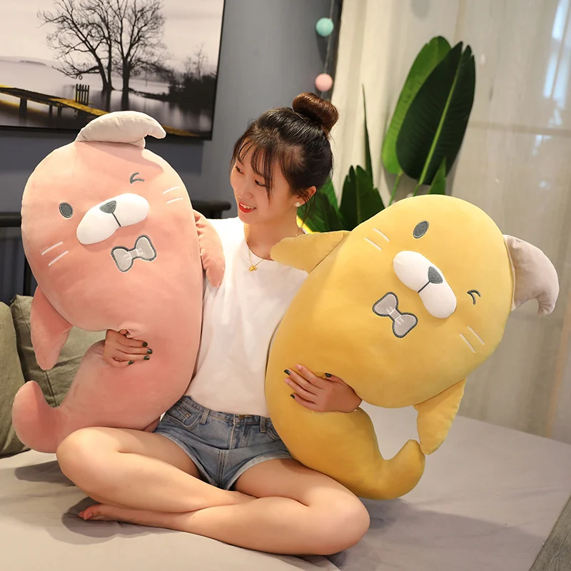 

Kawaii Cute Soft Sea Lion Seal Plush Pillow Pink Yellow Stuffed Sea Animals Toy Baby Kids Pillow Christmas Gifts Bedding Pillow