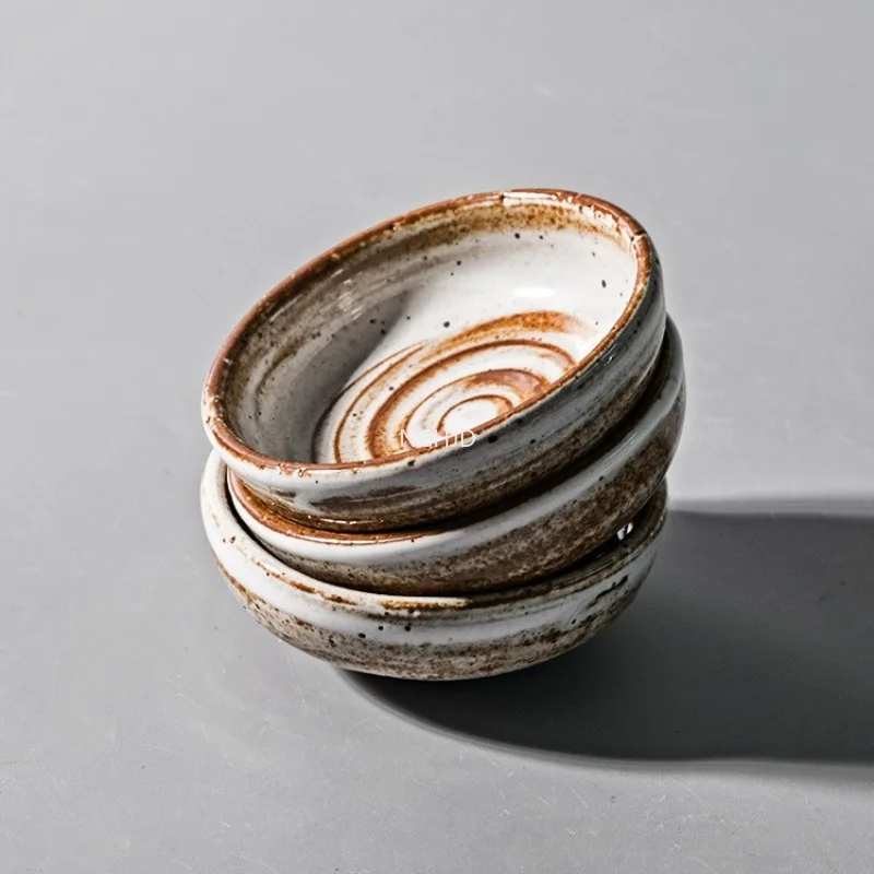 

1pcs Pottery Round Sauce Dish Set Ceramic Small Seasoning Dish Wholesale Bowl Clay Wasabi Soy Sauce Dish Kitchen Accessories