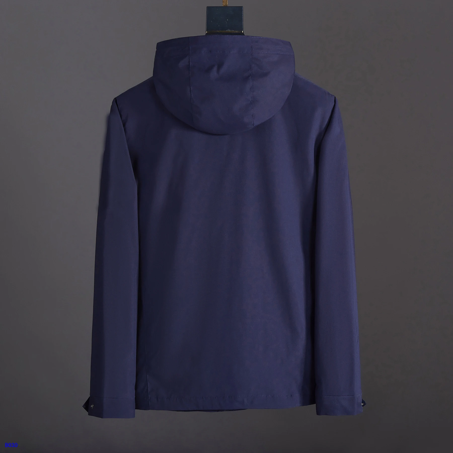 

High quality M brand men's business spring and autumn new solid color hooded printing long-sleeved jacket men's windbreaker