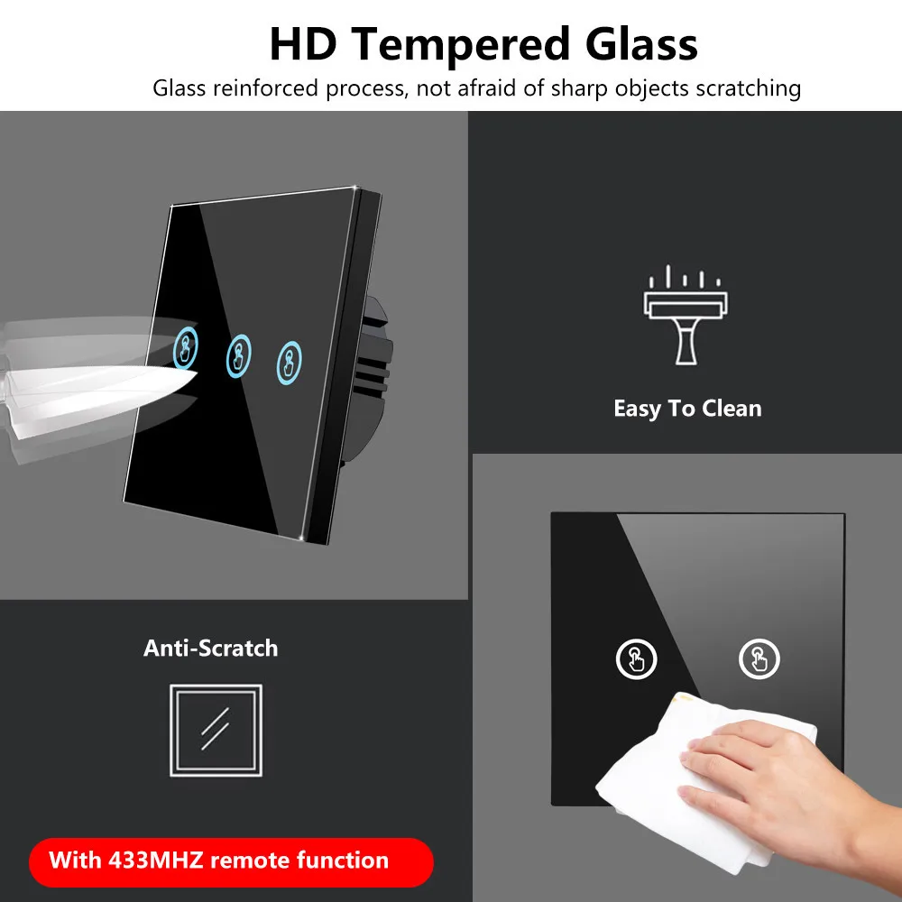 Сенсорный выключатель SMATRUL smart настенный светильник стандарт ЕС 110 В 220 433 МГц