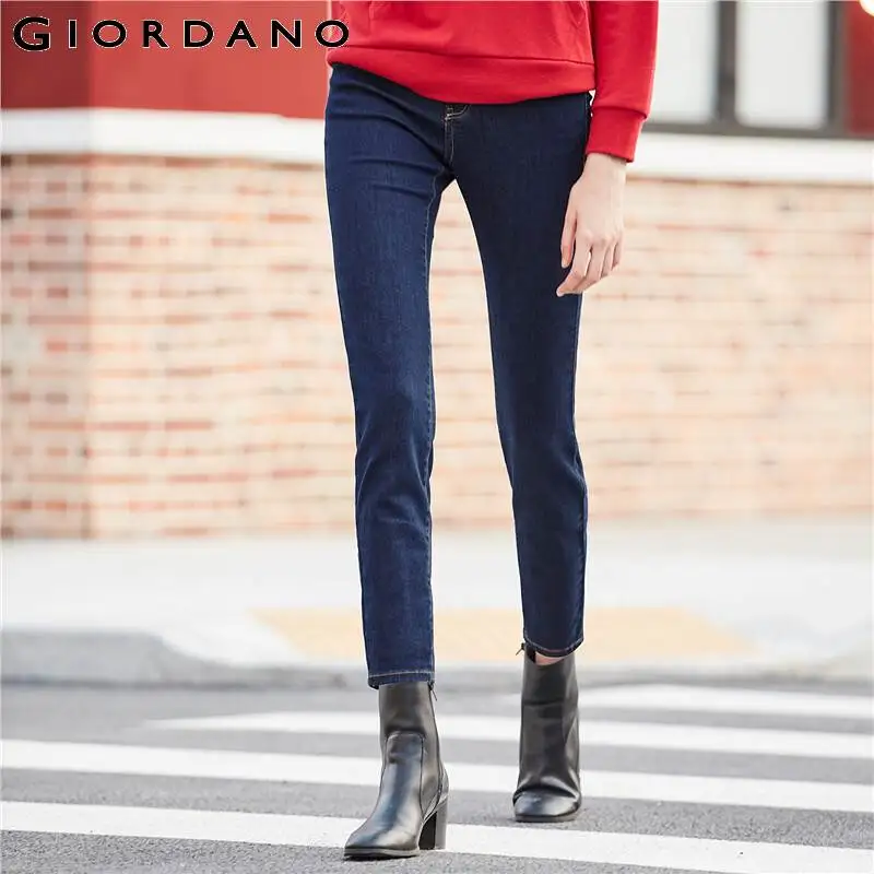 Giordano/женские джинсы из джинсовой ткани с усами; Узкие женские джинсы до щиколотки; брюки на молнии спереди; джинсы Сальса Feminino 05429323