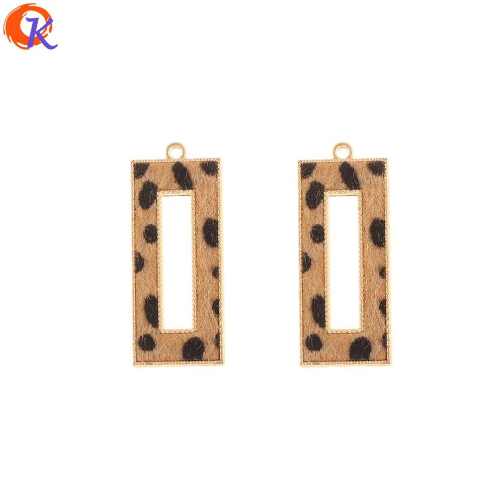 Yellow Cordial Дизайн 50 шт 18*43 мм ювелирные аксессуары/ручная работа/леопардовый принт эффект/прямоугольная форма/амулеты «сделай сам»/серьги - Цвет: Yellow